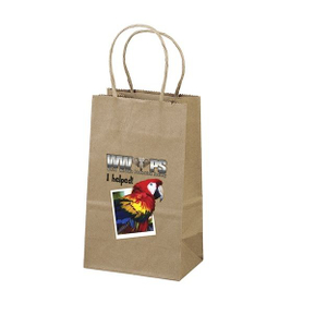 Full Color Brown Kraft Custom Shopping Bag - 6.3"w x 8.25"h x 3.25"d