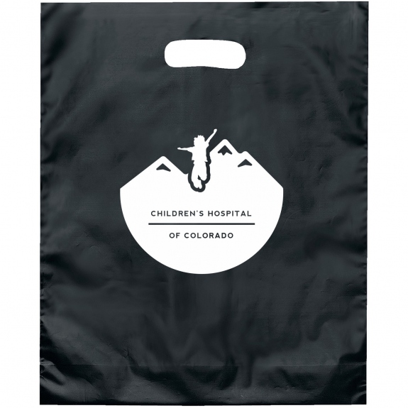 Frosted Handle Custom Plastic Bags - 12"w x 15"h x 3"d