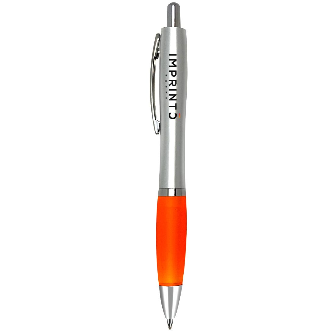 Custom Silver Rubber Grip Ballpoint Pen