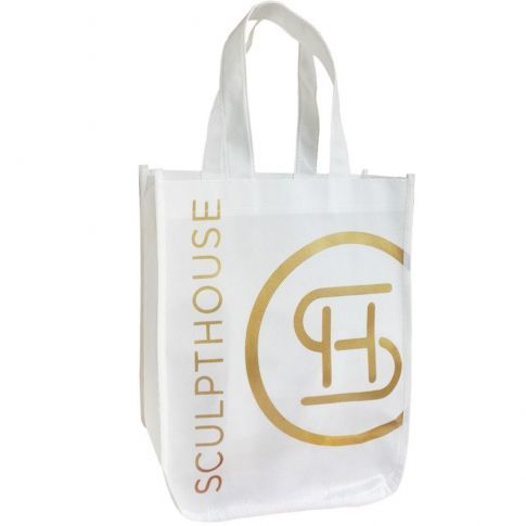 Custom Recycled Laminated Non-Woven Logo Tote Bag - 9.25"w x 11.75"h x 4.5"d