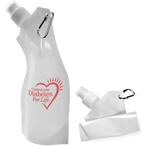 Translucent Curvy Collapsible Promotional Water Bottle - 13.5 oz.