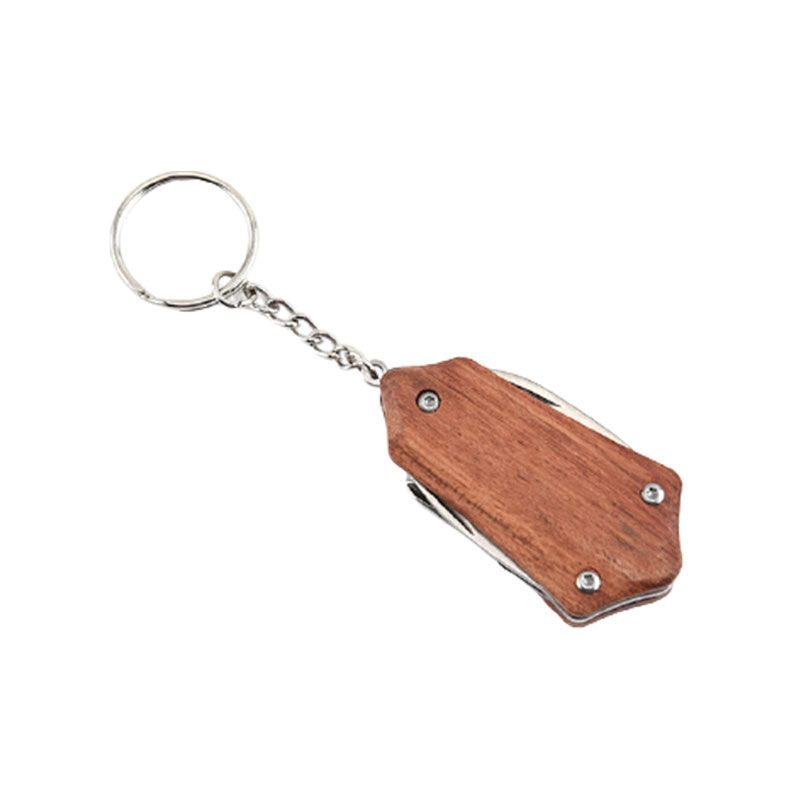 5 In 1 Multi-function Tool Custom Wooden Keychain