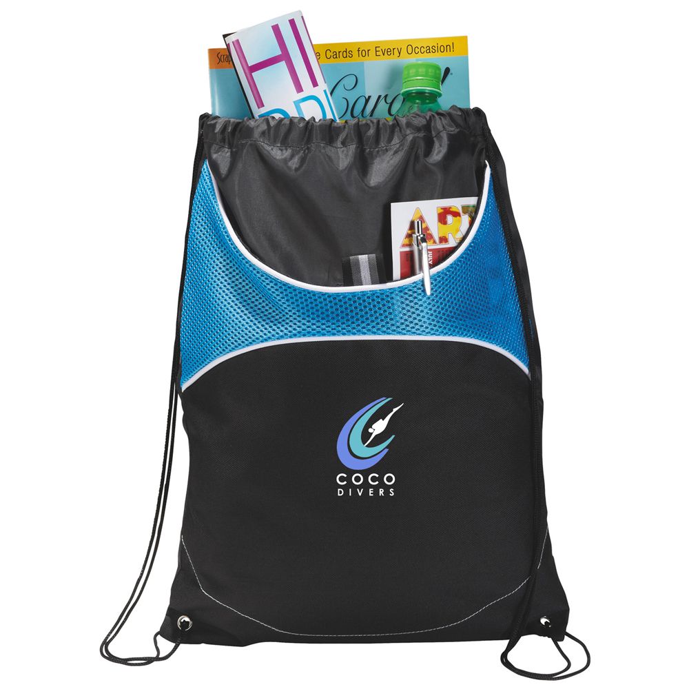 Custom Printed Personalized Cinch Drawstring Bags - 17.5" H x 13.6" W