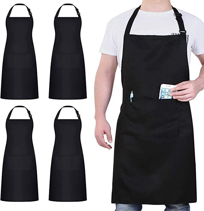 Professional Apron with 2 Pockets, Waterproof Adjustable Chef Apron for Men Women Perfect for Kitchen Cooking Baking Gardening Restaurant BBQ Coffee House