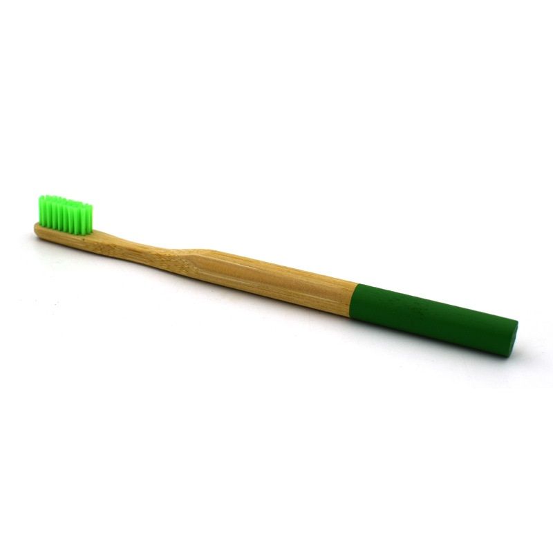 Custom Adult Bamboo Toothbrush w/ Colored Handle