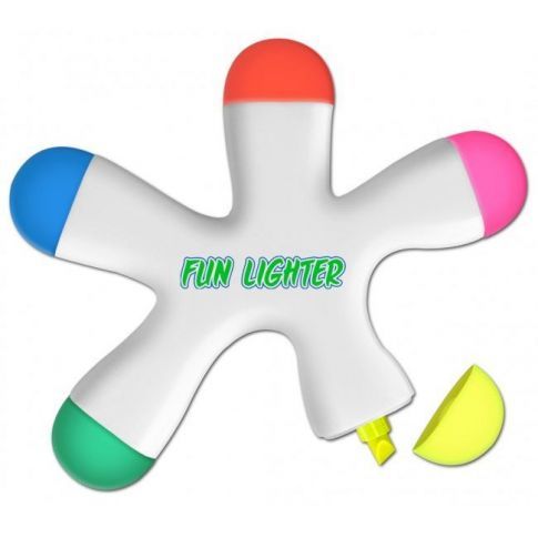 Five Color Flower Fun Promotional Highlighter