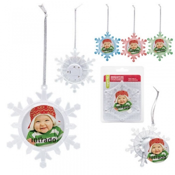 Promotional Light Up Photo Snowflake Ornaments