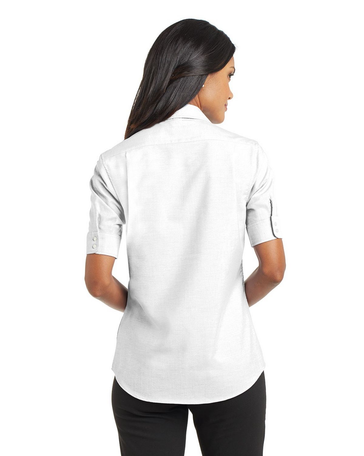 Logo Embroidered Short Sleeve Oxford Dress Shirt - For Women