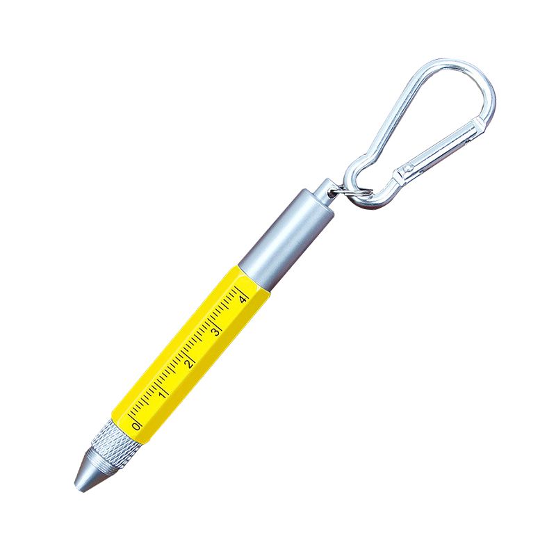 6 in 1 Multi-function Custom Stylus Ballpoint Pen w/ Carabiner