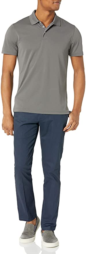 Men's Slim-fit Quick-Dry Stripe Golf Polo Shirt