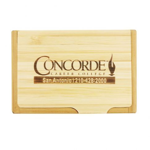 Custom Bamboo Business Card Holder