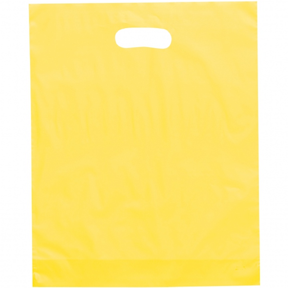 Die Cut Handle Frosted Promotional Plastic Bag - 12"w x 15"h x 3"d