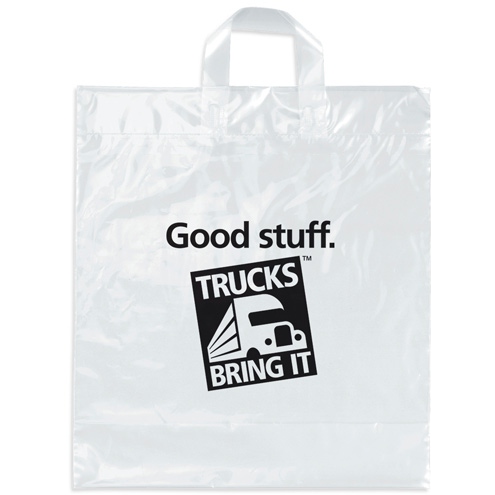 Soft Loop Handle Promotional Plastic Bags - 16"w x 18"h x 6"d