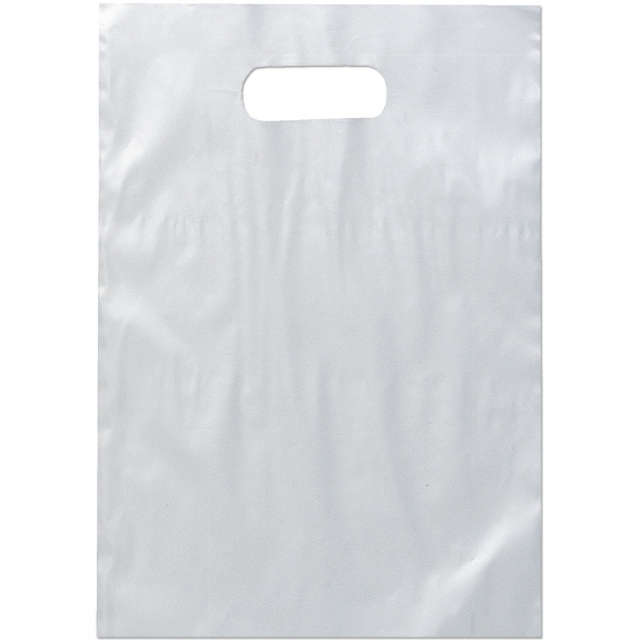 Frosted Die Cut Handle Promotional Plastic Bag - 9.5"w X 14"h