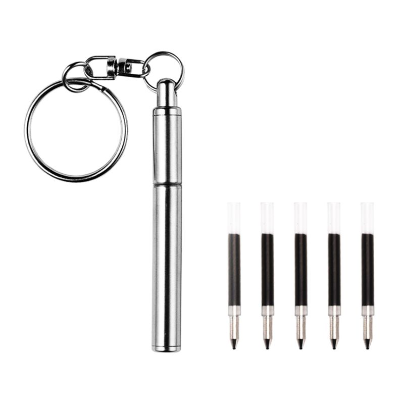 Custom Utility Stainless Steel Pocket Telescoping Pen Keychain