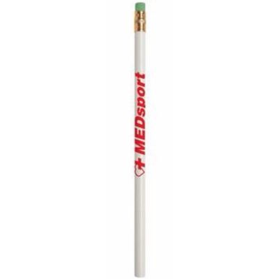 Custom Recycled Newspaper Promotional Pencil - White
