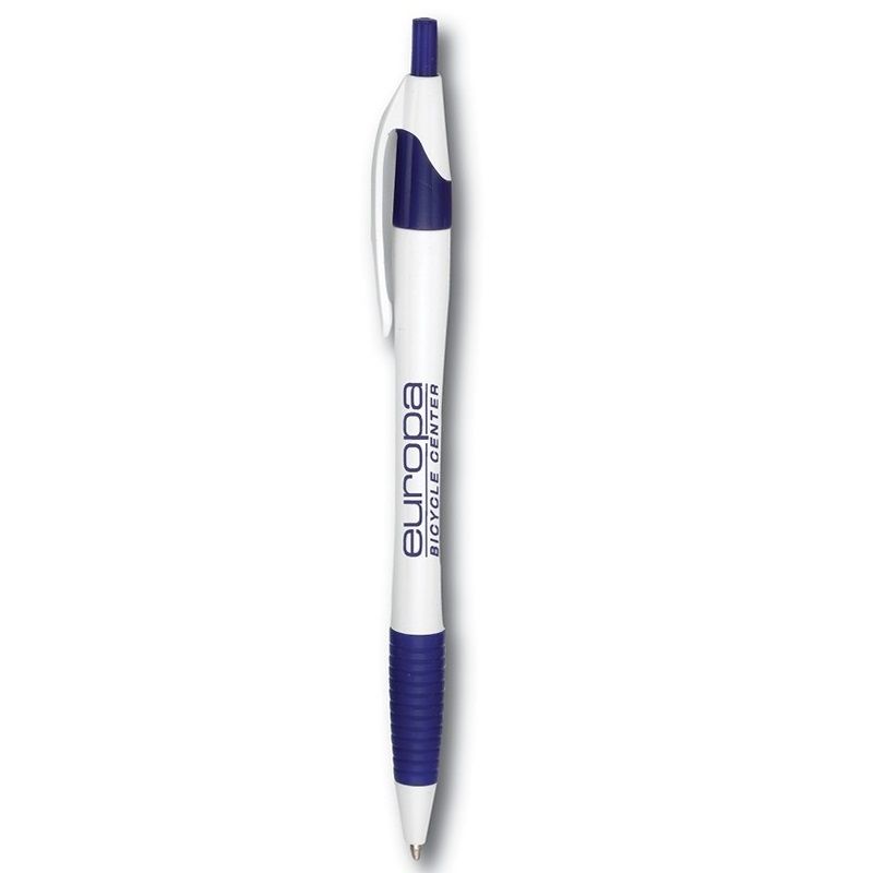 Custom White Javelin Pen w/ Colored Grip