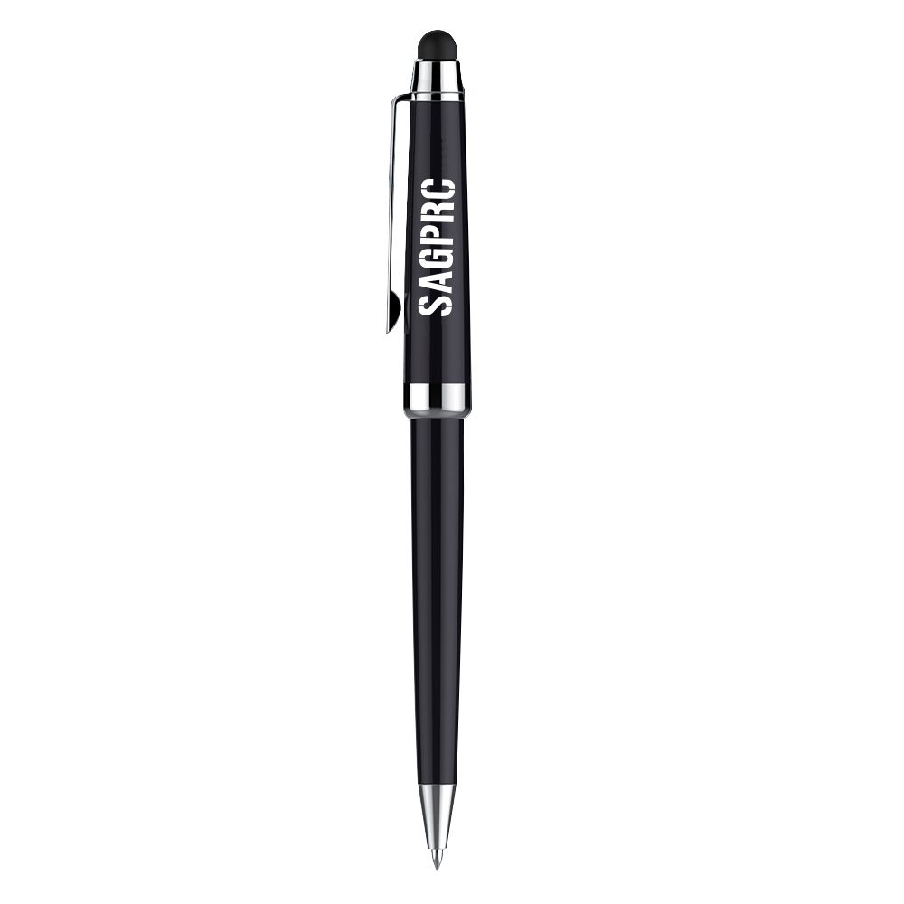 Silver Trim Budget Push-Action Promotional Pen