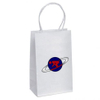 Custom Full Color Kraft Paper White Shopping Bag - 6"W x 8.5"H x 2.5"D