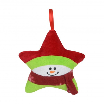 Snowman Star Plush Holiday Ornament