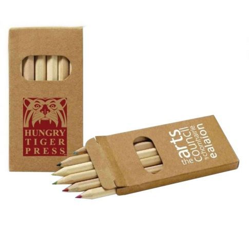 6-Pack Wooden Colored Custom Pencil Set