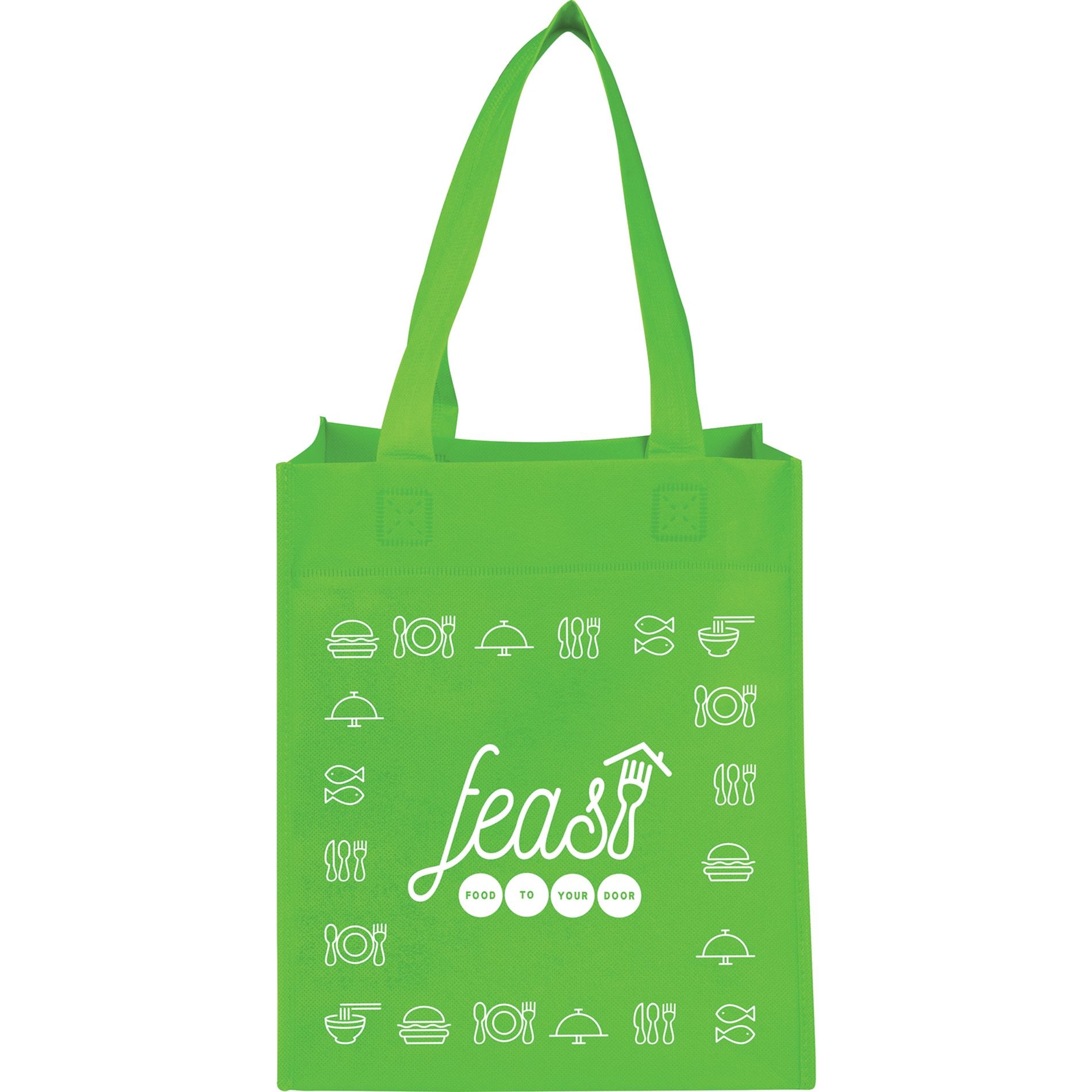 Custom Non-Woven Grocery Promotional Tote Bag - 10.5"w X 11.75"h X 8"d