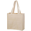 Heavyweight Cotton Canvas Grocery Tote with Two Bottle Holders