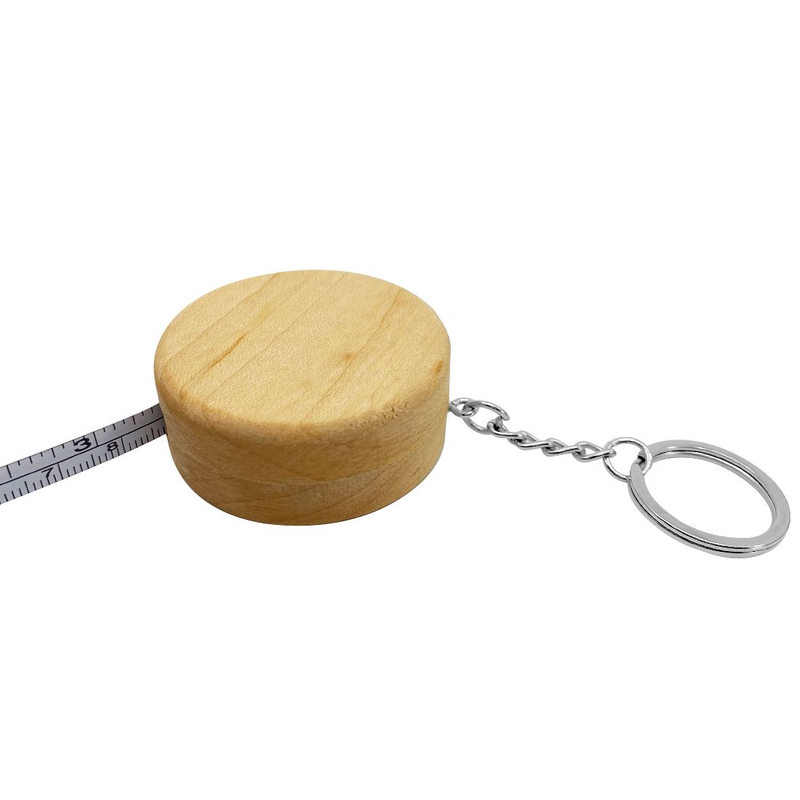 Custom Wooden Round Tape Measure w/ Keychain